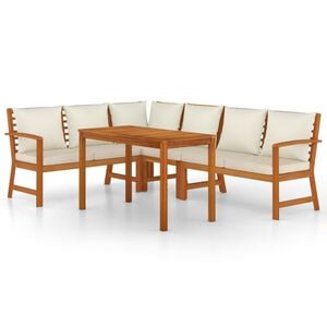 vidaXL Patio Dining Set Natural Solid Acacia Wood Standard Modular