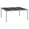 vidaXL Dining Table Black and grey Glass Large Durable Dining Table