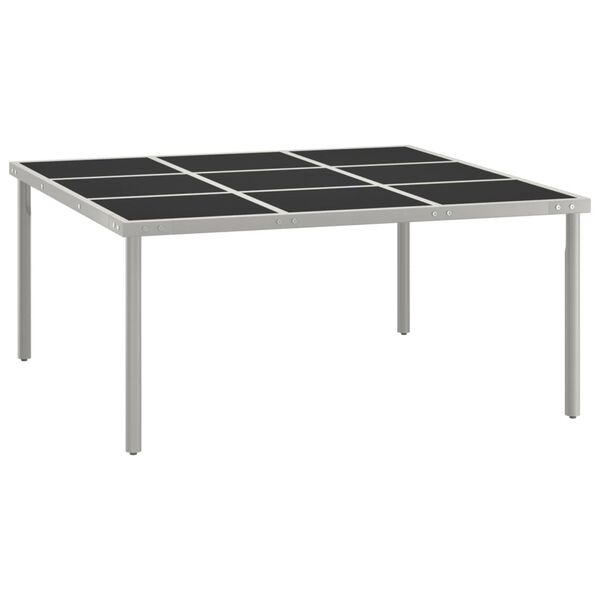 vidaXL Dining Table Black and grey Glass Large Durable Dining Table