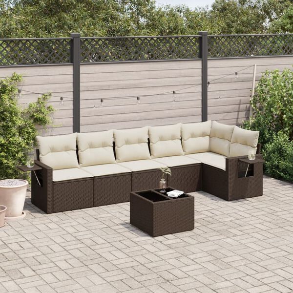 vidaXL Garden Sofa Set Brown