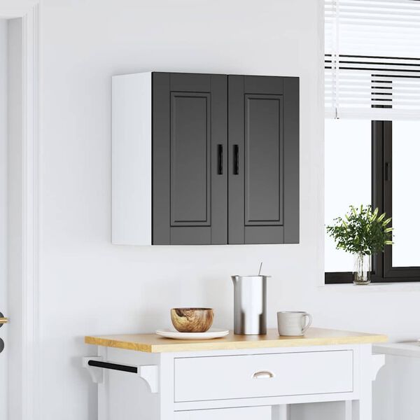 vidaXL Kitchen Wall Cabinet Black Engineered wood Standard