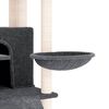 vidaXL Cat Tree Dark Grey Engineered wood, plush, sisal 60.6 in Modular
