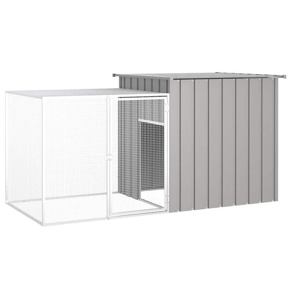 vidaXL Rabbit Cage Grey Galvanized Steel 78.7 in x 35.8 in x 39.4 in