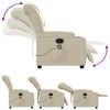 vidaXL Massage Recliner Chair Cream Faux leather, metal, plywood Single