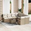 vidaXL Garden Sofa Set 9 pcs Beige Poly rattan
