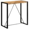 vidaXL Bar Table Rough Mango Wood, Black Solid Rough Mango Wood, Iron