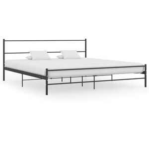 vidaXL Bed Frame Black Metal Super King Bed Frame Rectangular