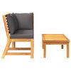 vidaXL Garden Lounge Set Dark Grey Solid acacia wood Medium Modular