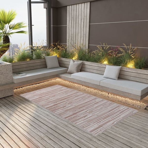 vidaXL Outdoor Carpet Brown Polypropylene 74.8 x 114.2 in Pattern