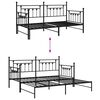 vidaXL Daybed Frame with Headboard Black Twin Steel