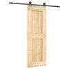 vidaXL Sliding Door with Hardware Set 27.6x82.7" Solid Wood Pine