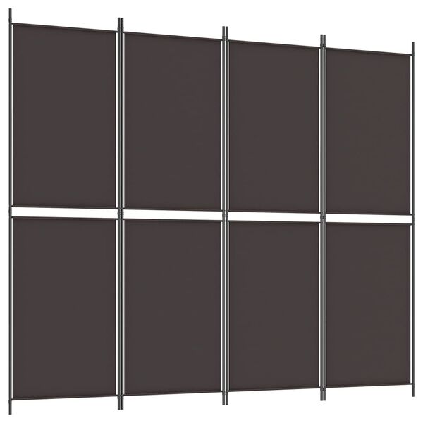 vidaXL 4-Panel Room Divider Brown 78.7"x86.6" Fabric