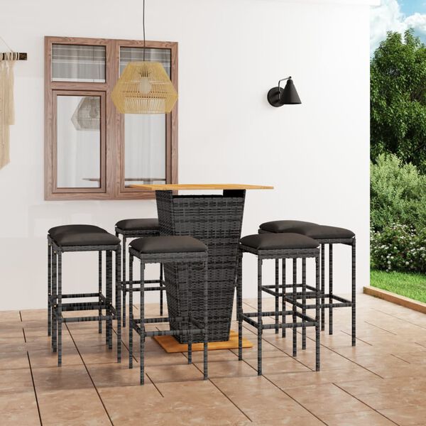 vidaXL Garden Bar Set Grey, Anthracite, Acacia