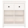 vidaXL Sideboard White Solid Pine Wood Medium Sideboard Rectangular