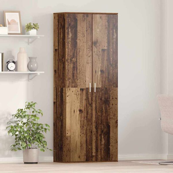 vidaXL Highboard Old Wood 70 x 33.5 x 180 cm Engineered Wood
