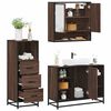 vidaXL Bathroom Furniture Set Brown Oak Engineered Wood, Metal, Glass