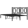 vidaXL Bed Frame Black Powder-Coated Steel Full Modern Bed Frame