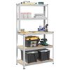 vidaXL 5-Layer Work Table with Shelves Silver Steel&Engineered Wood