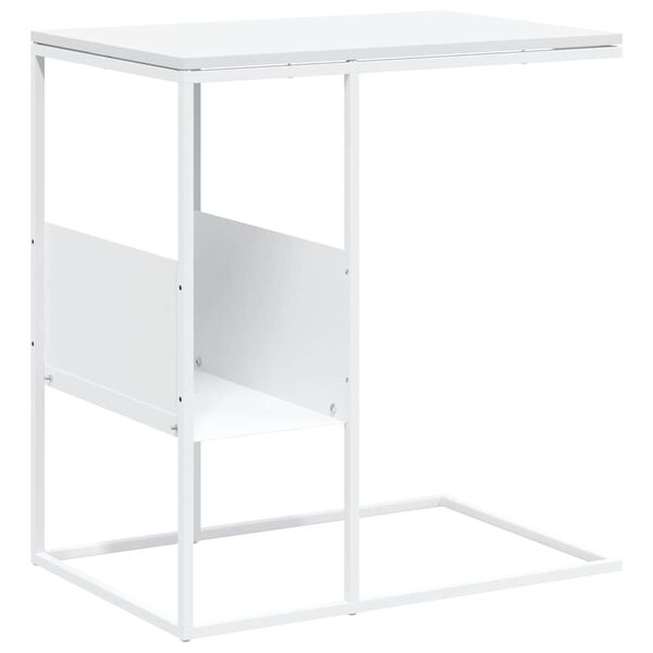 vidaXL Side Table White 21.7"x14.2"x23.4" Engineered Wood