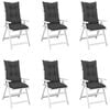 vidaXL Highback Chair Cushion Set of 6 Anthracite 100% Polyester