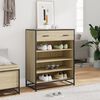 vidaXL Shoe Cabinet Sonoma Oak Engineered Wood, Metal Shoe Cabinet