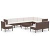vidaXL Garden Lounge Set Brown PE Rattan Large Modular