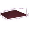 vidaXL Gazebo Top Cover 9.1 oz/yd² 9.8'x13.1' Bordeaux