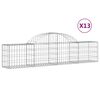 vidaXL Gabion Basket Set of 13 Silver Galvanized Iron Large Durable