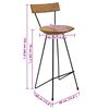 vidaXL Bar Stool Natural teak, Black Solid teak wood, Iron Standard