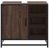 vidaXL Bathroom Sink Cabinet Brown oak Engineered wood and metal Medium
