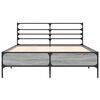 vidaXL Bed Frame Gray sonoma Engineered wood, metal 53.1x74.8 in Double