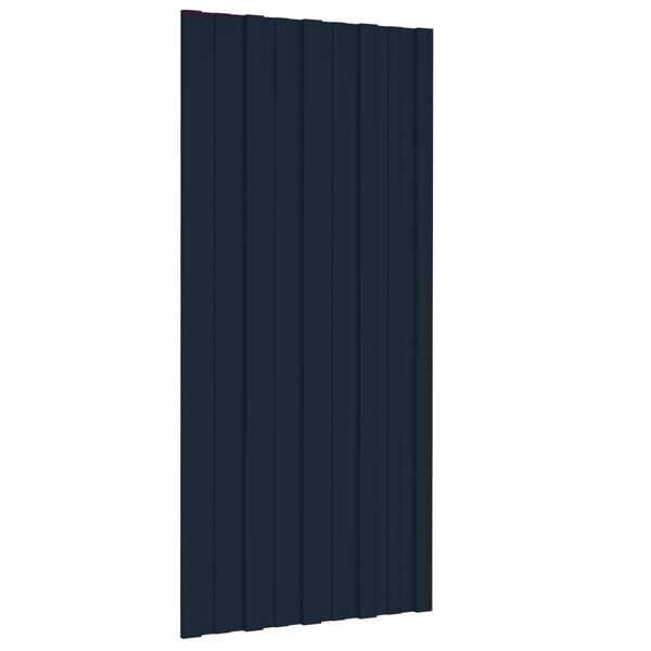 vidaXL Roof Panels 12 pcs Galvanized Steel Anthracite 39.4"x17.7"