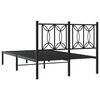 vidaXL Bed Frame Black Steel Small Double Bed Frame Rectangular