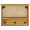 vidaXL Wall-mounted Coat Rack Walnut Solid pine wood Medium