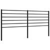 vidaXL Headboard Black Powder-Coated Steel Large Headboard Rectangular