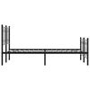 vidaXL Bed Frame Black Steel Small Double Rectangular Modern