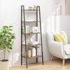 vidaXL Standing Shelf Dark brown and black Engineered wood, Steel Tall