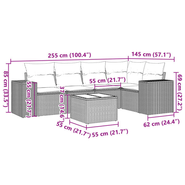 vidaXL Garden Sofa Set Black