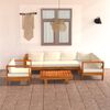 vidaXL Wooden Lounge Set Cream White Solid acacia wood Medium Modular