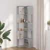 vidaXL Corner Bookcase 5-Tier Concrete Grey 19.7x19.7x70.5" Engineered Wood