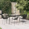vidaXL 7 Piece Patio Dining Set Black PVC Rattan