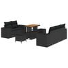 vidaXL Garden Sofa Set with Cushion 8 pcs Black Synthetic: Poly Rattan