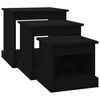 vidaXL Coffee Table Set of 3 Black Engineered wood Large Stackable