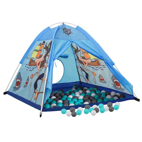 vidaXL Play Tent Blue, White, Gray, Mint Green