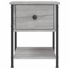 vidaXL Bedside Table Grey Sonoma Engineered Wood, Iron Small Nightstand