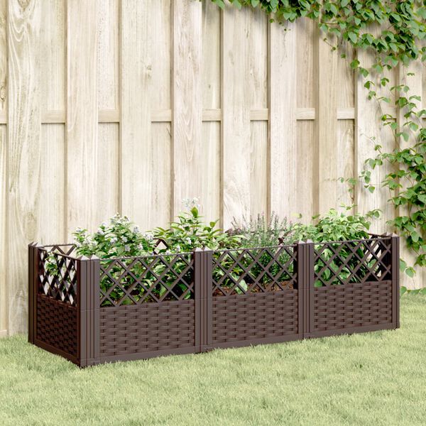 vidaXL Garden Planter Brown Polypropylene Large Modular Garden Planter