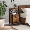 vidaXL Bedside Cabinet Old wood Engineered wood, Metal Moderate