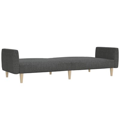 vidaXL 2-Seater Sofa Bed Dark Gray Fabric