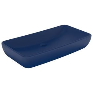 vidaXL Luxury Basin Rectangular Matt Dark Blue 28.0x15.0" Ceramic