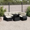 vidaXL Garden Sofa Set Black, Cream White